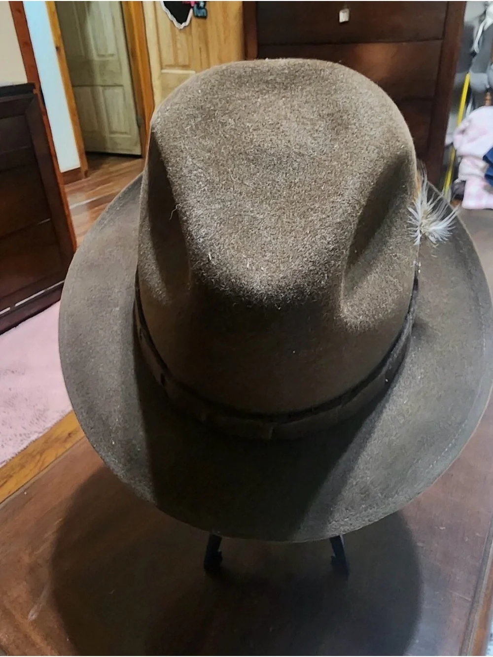 Size 7.5 Dobbs Charleston Golden Coach Fedora Hat Chocolate Brown Fur Felt